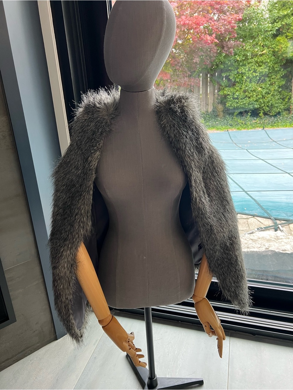 Kenneth Cole Grey Faux Fur vest